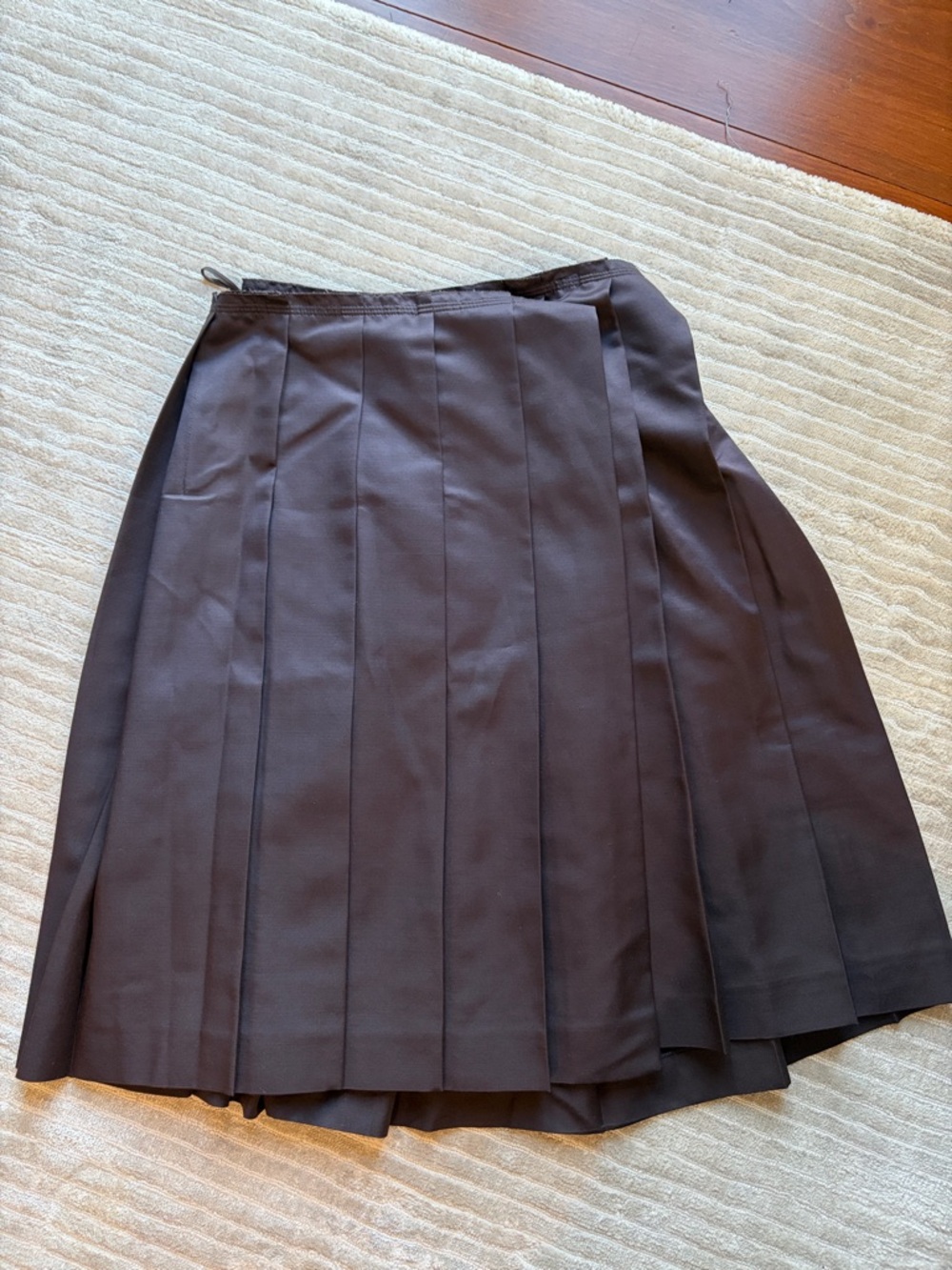 Prada eggplant colored Pleated A-Line Skirt
